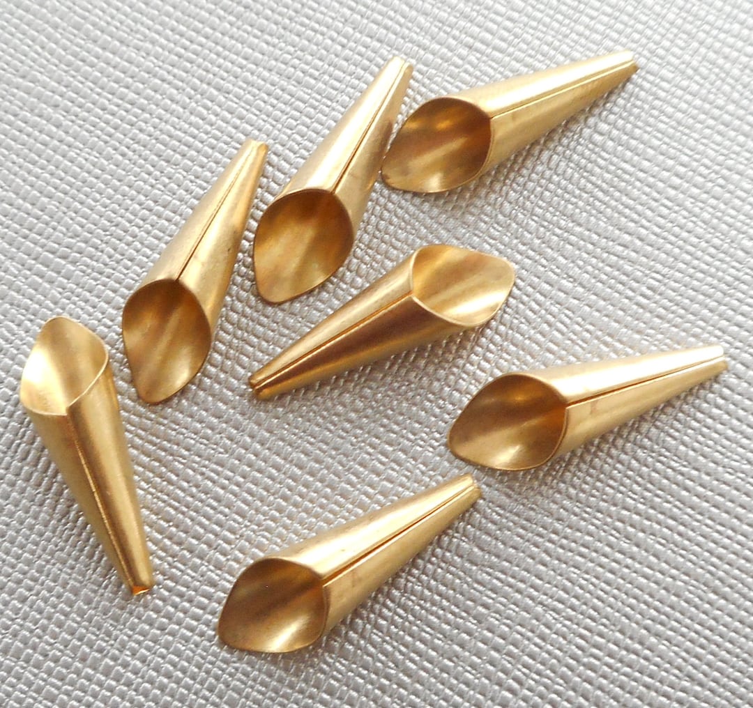 8pcs21mmx6mm Gold Tone Long Cone End Caps,long Cone Tassel Caps