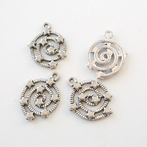 8pcs-silver tone Spiral with stars charm-bronze tone available image 3