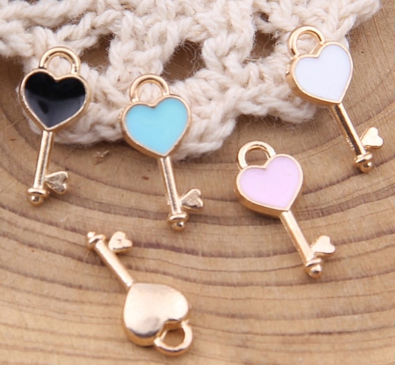 6pcs-gold tone enamel bow Charm-you pick the color