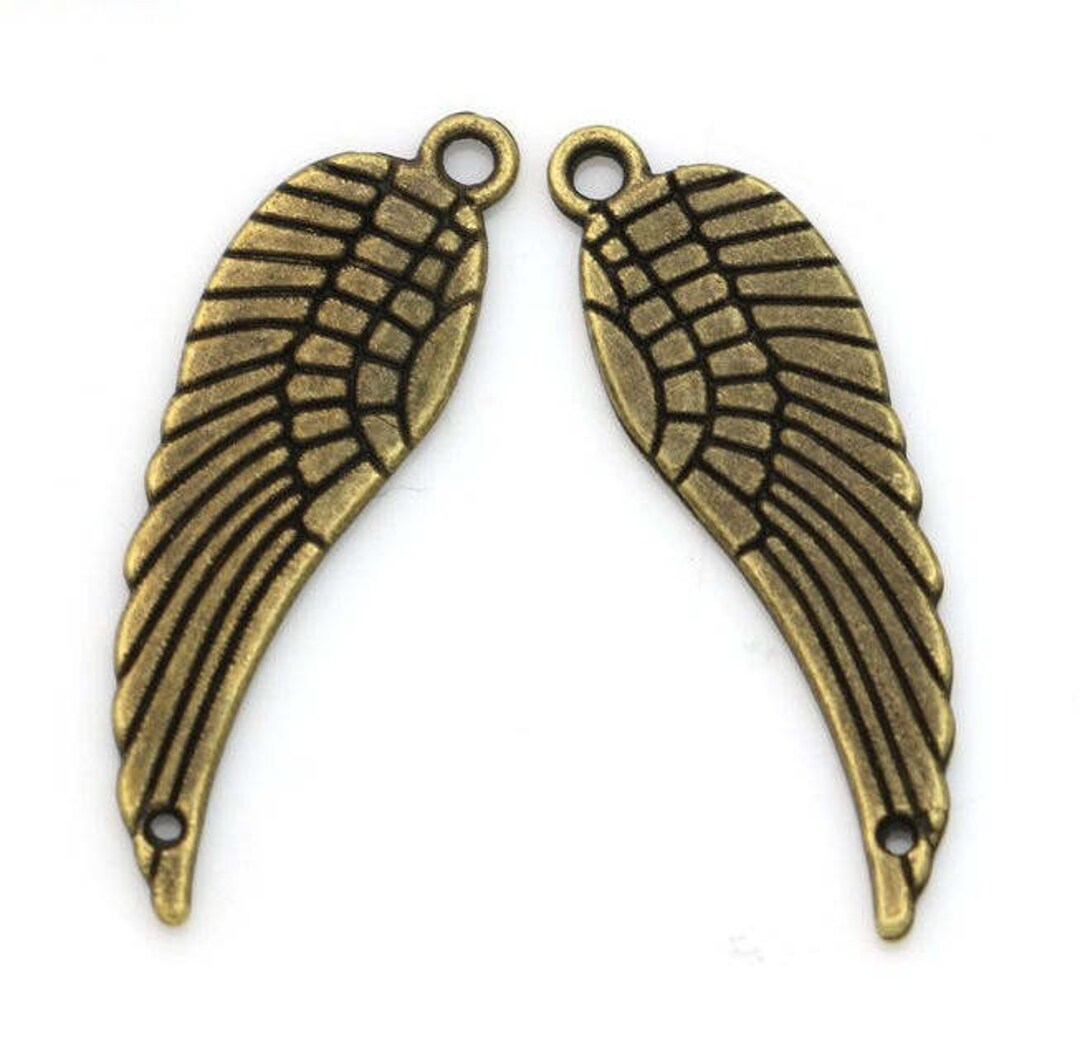 4pcs2 Loop Connector1.25 Bronze Tone Wing Etsy