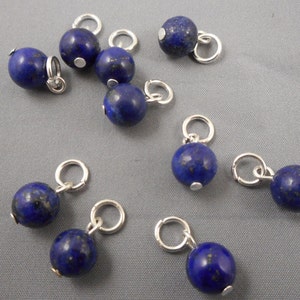 Easy to your project-10pcs-Natural Lapis Lazuli gemstone beads w/ jumping rings