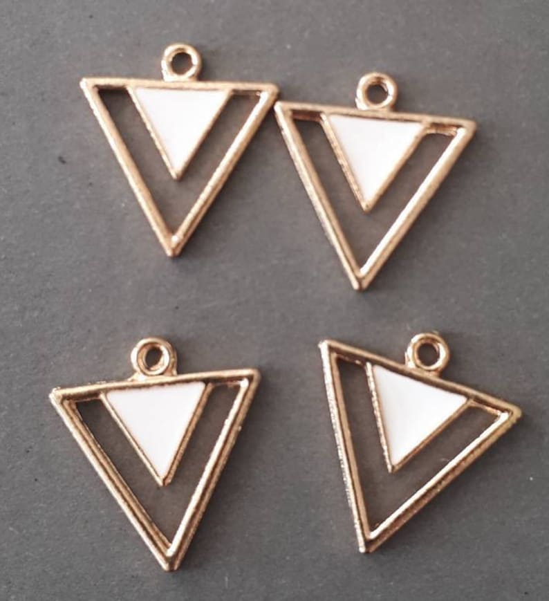6pcs-enamel black Triangle charm-You pick the color