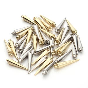 8pcs-24mmX5mm punk spike charm, spike cone charm-pick the color