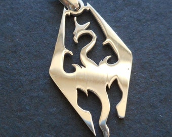 2" Polished stainless steel Dragon Charm pendants-silver dragon Charm PENDANT
