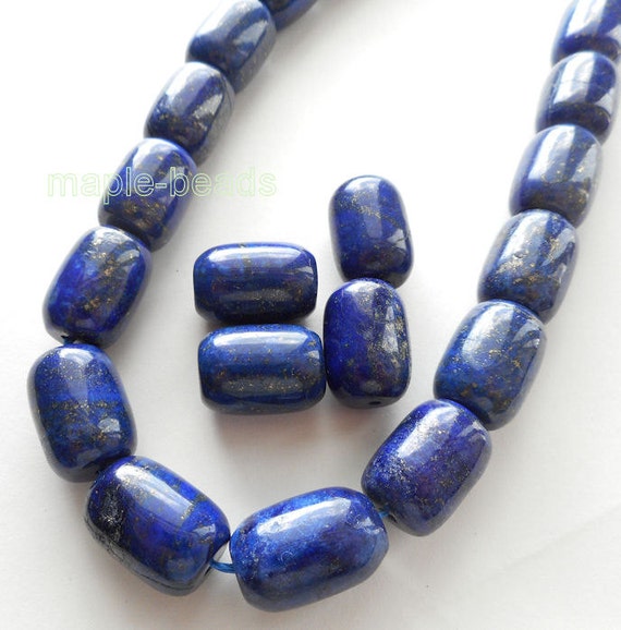 4pcs chunky-18mmX12mm Lapis Lazuli gemstone barrel beads