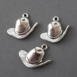 6pcs-silver tone Cow boy hat charm,silver tone cowboy charm