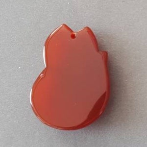 1.25 Fox pendant-carved red Agate gemstone Pendant,red Carnelian fox pendant image 3