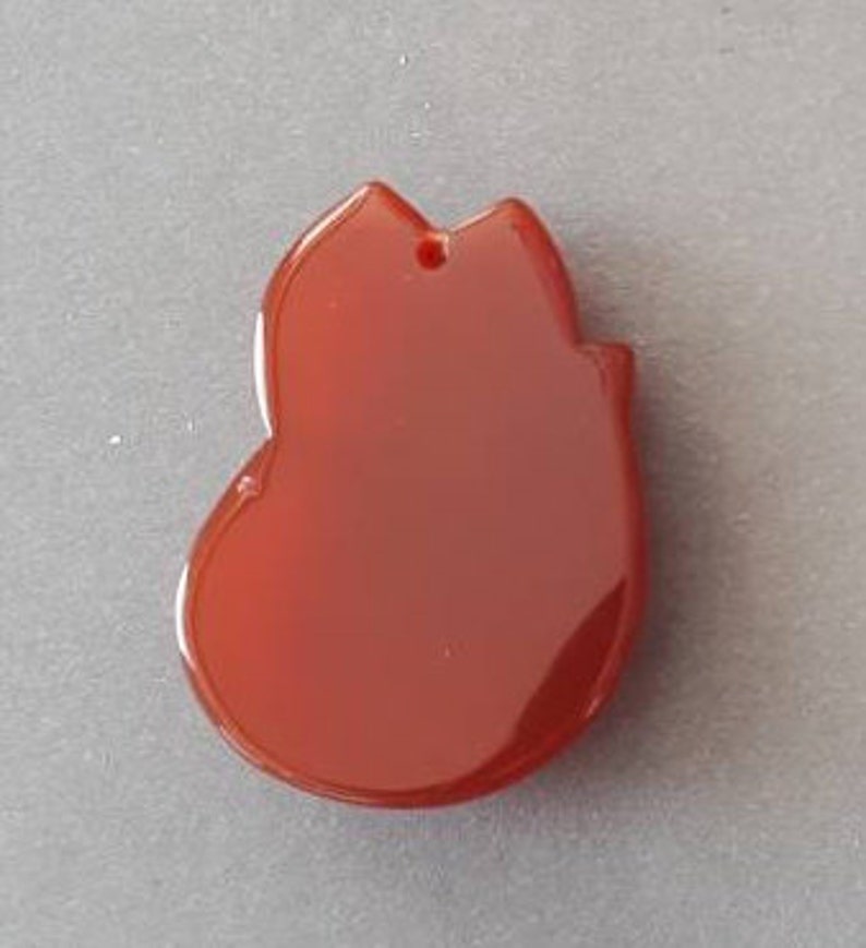 1.25 Fox pendant-carved red Agate gemstone Pendant,red Carnelian fox pendant image 3