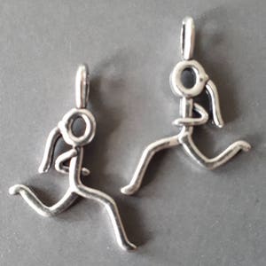 4 piezas - Dije de corredor de plata - Dije de carrera, Dije de yoga