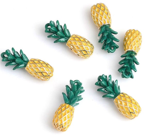 4pcs- 3D Enamel Pineapple Charm - Etsy