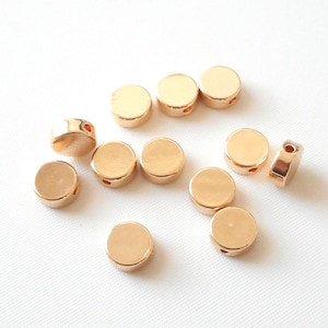 8 Stück 8 mm Gold Ton Runde Münze Perlen, Dicke Gold Spacer Schmuckherstellung Lieferungen, 2 mm Loch Perlen-mehr Farben
