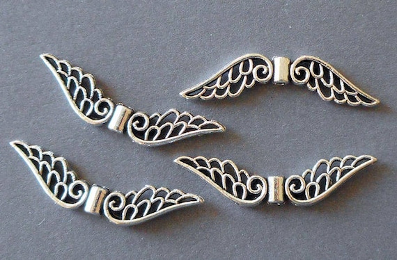 30 PERLINE DISTANZIATRICI Con Ala D'angelo Per Accessori Per La