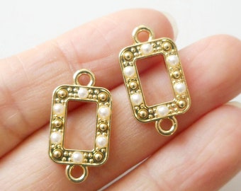 10Pcs Raw Brass beauty girl charme connecteurs pendentifs pour bijoux boucle d/'oreille Making