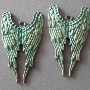 2pcs Angel Wing charm-Patina bronze tone Angel Wing pendant, DIY minimalist earrings