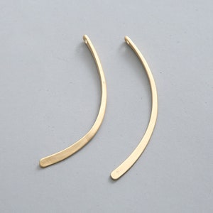 4 stks 52mmX3mm verguld messing op basis van gebogen lange bar charme, lange oorbel bar
