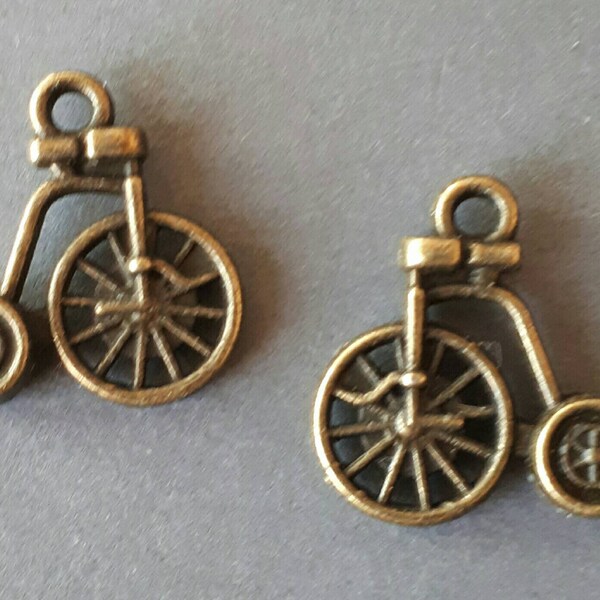 8pcs-3D Bicycle charm, bronze tone bike charm, minimalist earrings, vintage charm