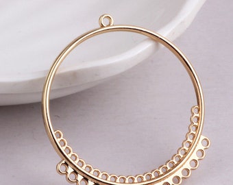 4pcs-multi loops gold tone earring loop, round earring connector-more styles
