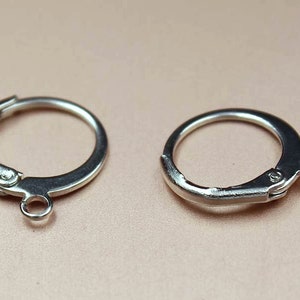 10pcs, 5 pairs-1 loop silver tone round Lever back Earrings Hooks, round ear wires-gold tone available