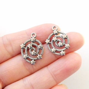 8pcs-silver tone Spiral with stars charm-bronze tone available image 4