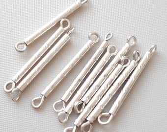 10pcs-2 loop 27mm length-silver tone long bar connector-earring connector