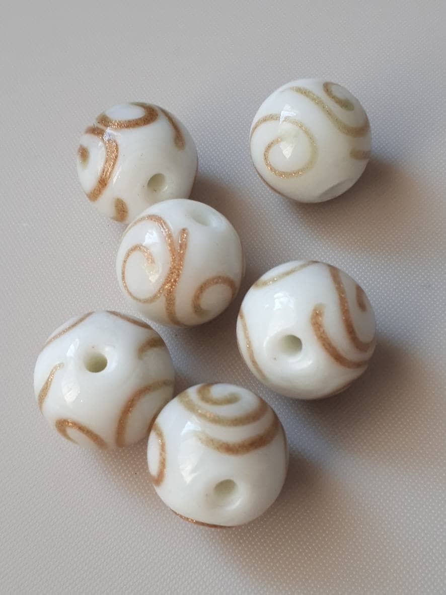 Yellow Mosaic Jatim Java Bead Single Bead, 20mm: Handmade