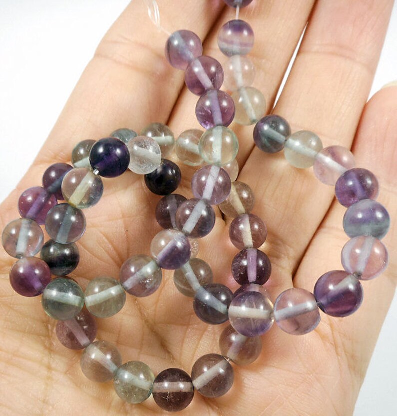 30pcs-6mm-natural Purple Green Fluorite gemstone loose beads,bracelet beads