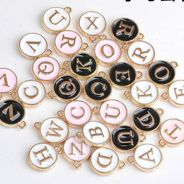 Enamel Letter Charms - Etsy