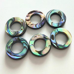 15 mm koraliki z muszli abalone, dwustronne koraliki z muszli paua do wyrobu biżuterii – 2 szt.