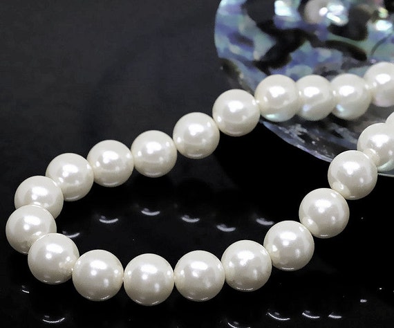 thumbnail image 2 of Real Cultured Pearl Rondelle Beads – 7x8mm White – 15 Loose Spacer Beads 2 of 5