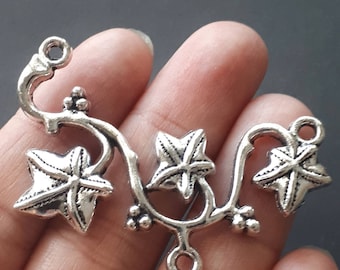 2pcs-3 loop connector-silver tone jewelry connector, DIY pendant, jewelry findings