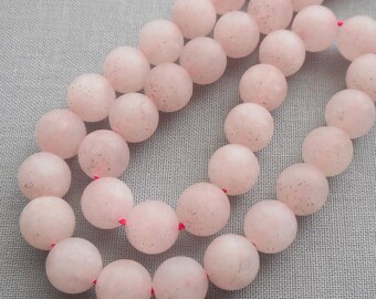 Rose Quartz Matte Round Bead,bracelet beads, necklace beads-pick the size