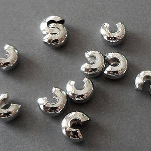 40pcs-2mm hole Crimp  Beads,  Silver Tone spacer Beads