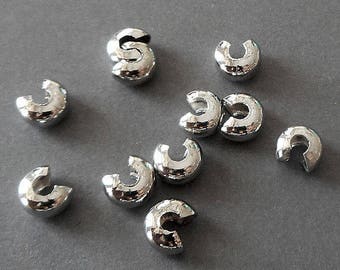 40pcs-2mm hole Crimp  Beads,  Silver Tone spacer Beads