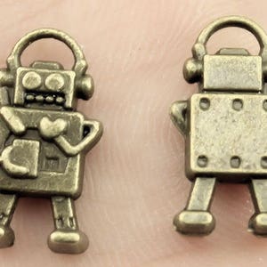 6pcs-bronze tone Robot charm, science charm, school charm