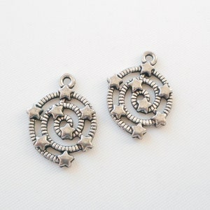 8pcs-silver tone Spiral with stars charm-bronze tone available image 2