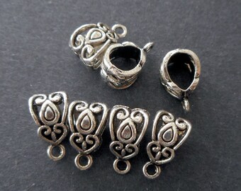 Lot De 10 Bélières Pour Pendentif - Argent Sterling 925 - Taille 13mm - Pic à Glace - Pour Création Bijoux
