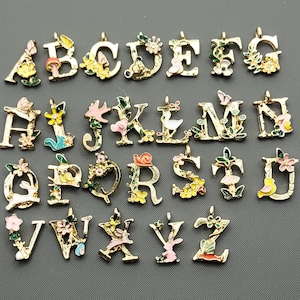 1 Alphabet Letters set-1 loop colorful enamel letter charms