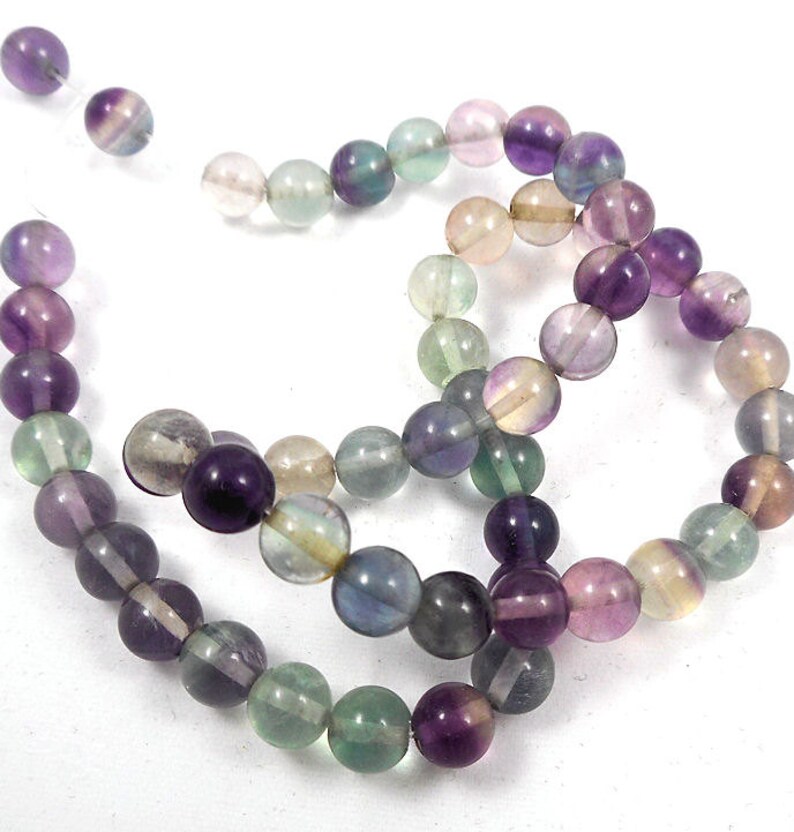 30pcs-6mm-natural Purple Green Fluorite gemstone loose beads,bracelet beads