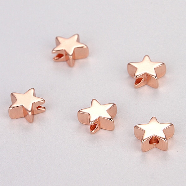 10pcs-8mm rose gold tone star beads,star spacer-more colors