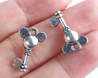 6pcs-1 loop silver tone mouse Key Charm Mouse Earrings Minimalist earrings