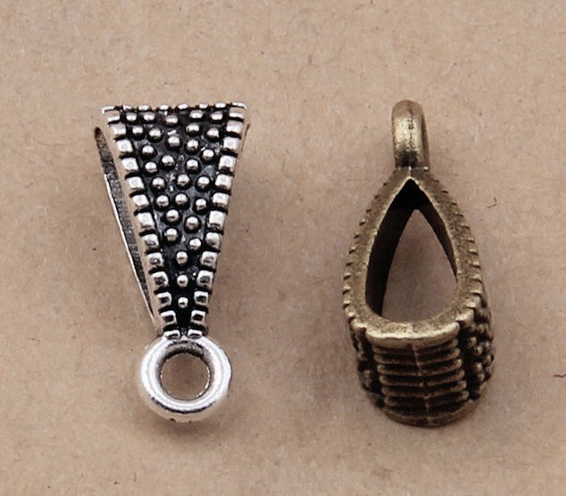 8pcs--antiqued brass bails necklace finding pendant holder pendant connector
