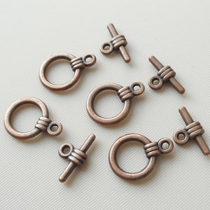 5 Sets 10pcs-Red copper tone  OT toggle, small toggle,DIY jewelry findings
