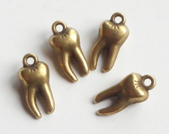 8pcs-3D bronze tone Teeth charm,dental clinic charm, dental charm-silver tone available