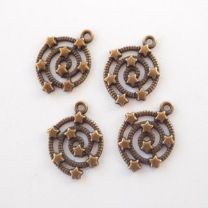 8pcs-silver tone Spiral with stars charm-bronze tone available image 6