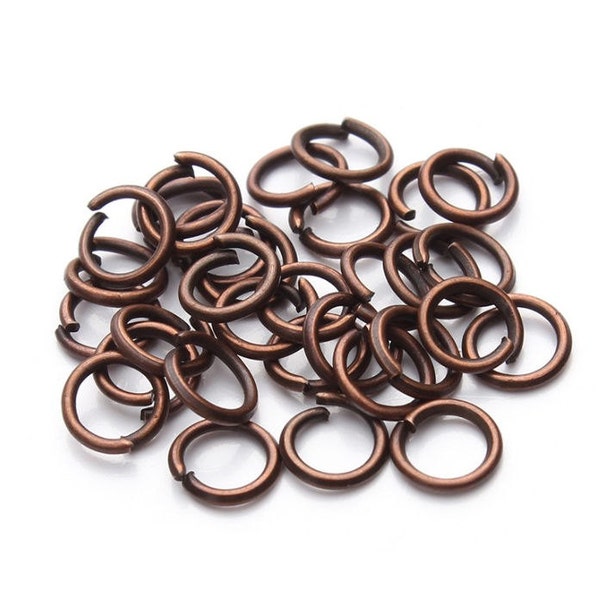 100pcs-6mm antique rouge Cuivre ton anneaux de saut ouverts, Split Rings Metal Connector