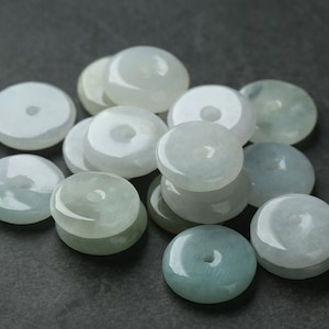 6pcs-natural Jade gemstone coin beads,Jade spacer beads, jade earring beads
