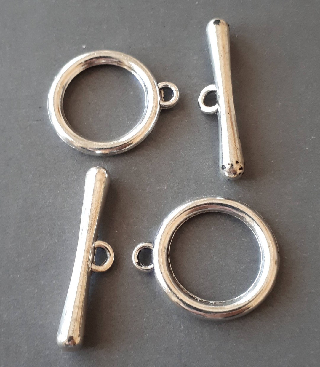 6pcs, 3 Sets-silver OT Toggle-silver Tone Necklace, Bracelet