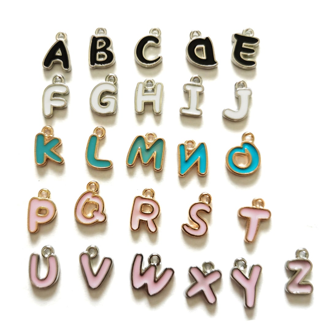 26 Alphabet Letters Set-2 Sided Enamel Letter Charms-pick the Color - Etsy