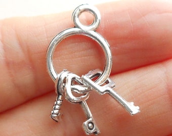4pcs-Key ring charm-silver tone key ring charm-more colors