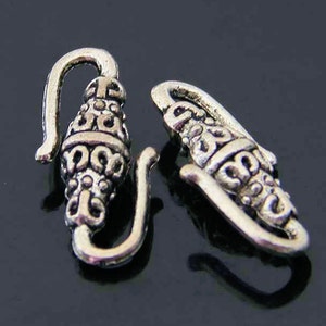 8pcs-silver tone S hook connector, S hook jewelry clasp, jewelry closure